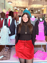 Load image into Gallery viewer, Velvet Hour Skort -Red