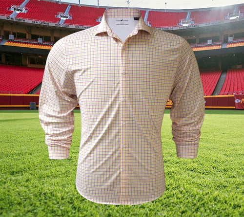 Game Day Button Up-Red/Yellow