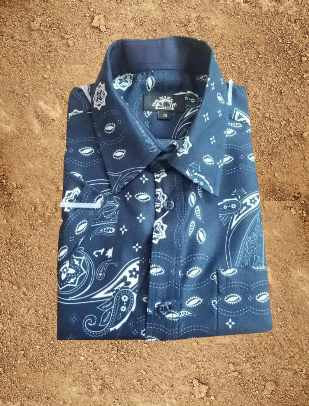 Boys SS  Bandana Button Up Shirt