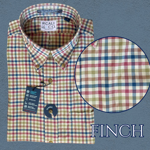 Finch LS Dress Shirt-Sand/Multi