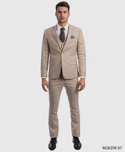 3 Pc Slim Fitting  Sean Alexander Suit - Tan