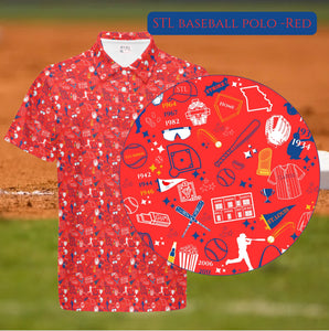 STL Red Short-Sleeve Polo Shirt-Heavyweight