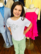 Load image into Gallery viewer, Girls Sequin Start Tee- White