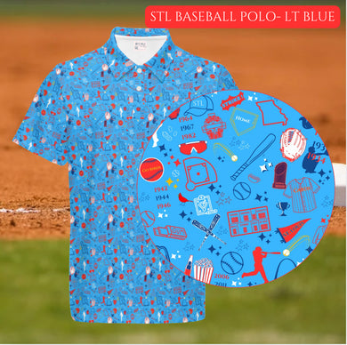 STL Light Blue Short-Sleeve Polo Shirt-Heavyweight