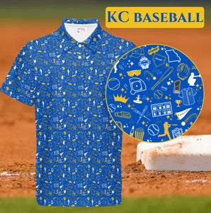 Men's KC Baseball Polo Shirt-Heavyweight