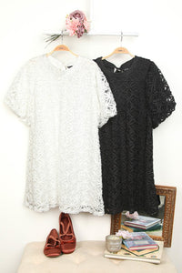 Audrey 3D Floral Dress- Black