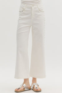 Studded Jean -White