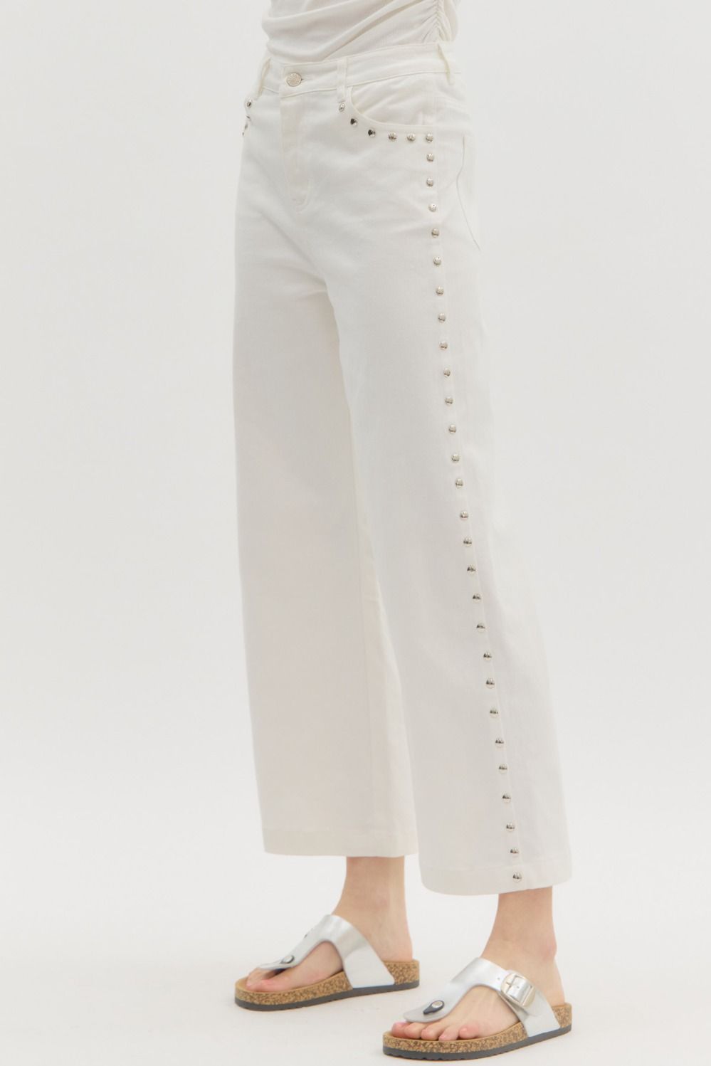 Studded Jean -White