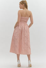 Load image into Gallery viewer, Jaquard Strapless Midi-Blush