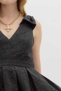 Jaquard Sleeveless Midi-Black