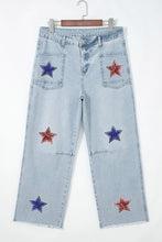 Load image into Gallery viewer, Sequin Stars of Liberty Jeans