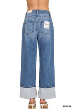 Load image into Gallery viewer, Wide Cuff Denim Pant- Med Wash