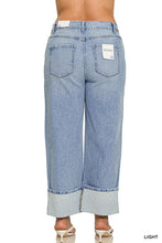Load image into Gallery viewer, Wide Cuff Denim Pant- Light Wash