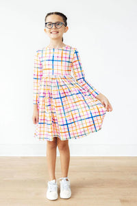 Plaid About You LS Twirl Dress