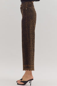 Dark Leopard Embroidered Pant