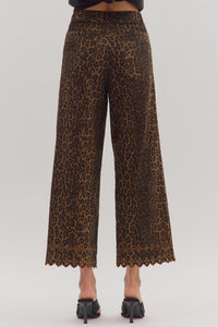 Dark Leopard Embroidered Pant