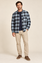 Load image into Gallery viewer, Mens Plaid Flannel- Blue Graphite
