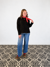 Load image into Gallery viewer, Wool Blend Whip Stitch Sweater Black