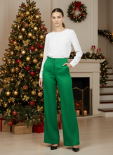 Load image into Gallery viewer, Wide Leg Satiny Trouser- Green
