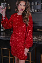 Load image into Gallery viewer, Old Flame Velvet Sequin Dress -Red