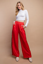 Load image into Gallery viewer, Sequin Side Stripe Pant- Red