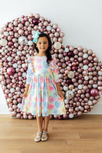 Load image into Gallery viewer, Girls Conversation Hearts LS Ruffle Dress Pocket Twirl Dress