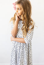 Load image into Gallery viewer, Girls Scattered Dot LS Dress Pocket Twirl Dress