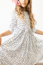 Load image into Gallery viewer, Girls Scattered Dot LS Dress Pocket Twirl Dress
