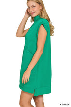 Load image into Gallery viewer, Jacquard 1/4 Zip Dress- Kelly Green