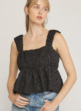 Load image into Gallery viewer, Textured Crop Tank - Black