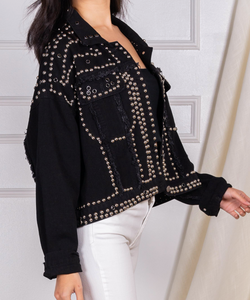 Lux Oversized Studded Jean Jacket