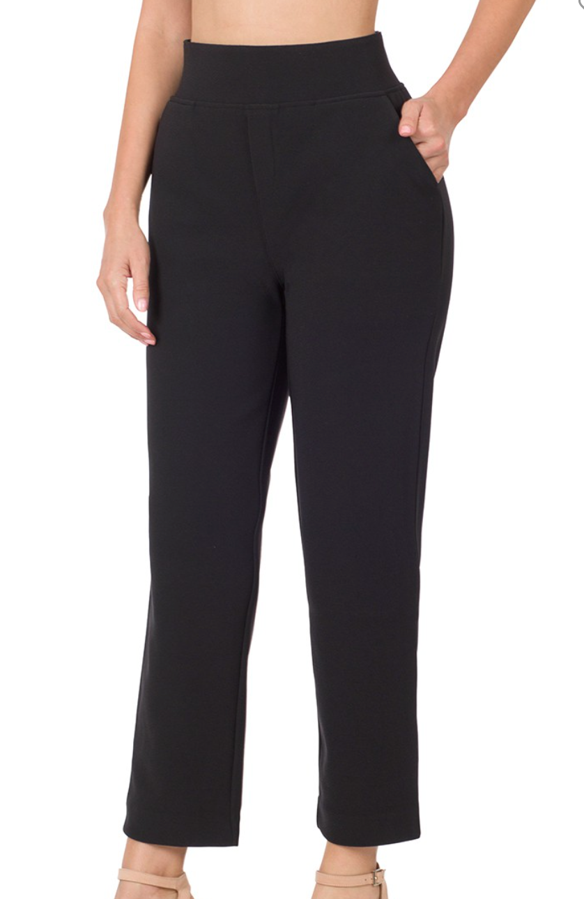 Stretch Pull-On  Dress Pants - Black