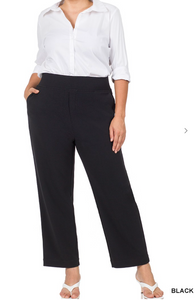 Stretch Pull-On  Dress Pants - Black