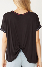 Load image into Gallery viewer, Contrast Stictch Textured Tee- Black