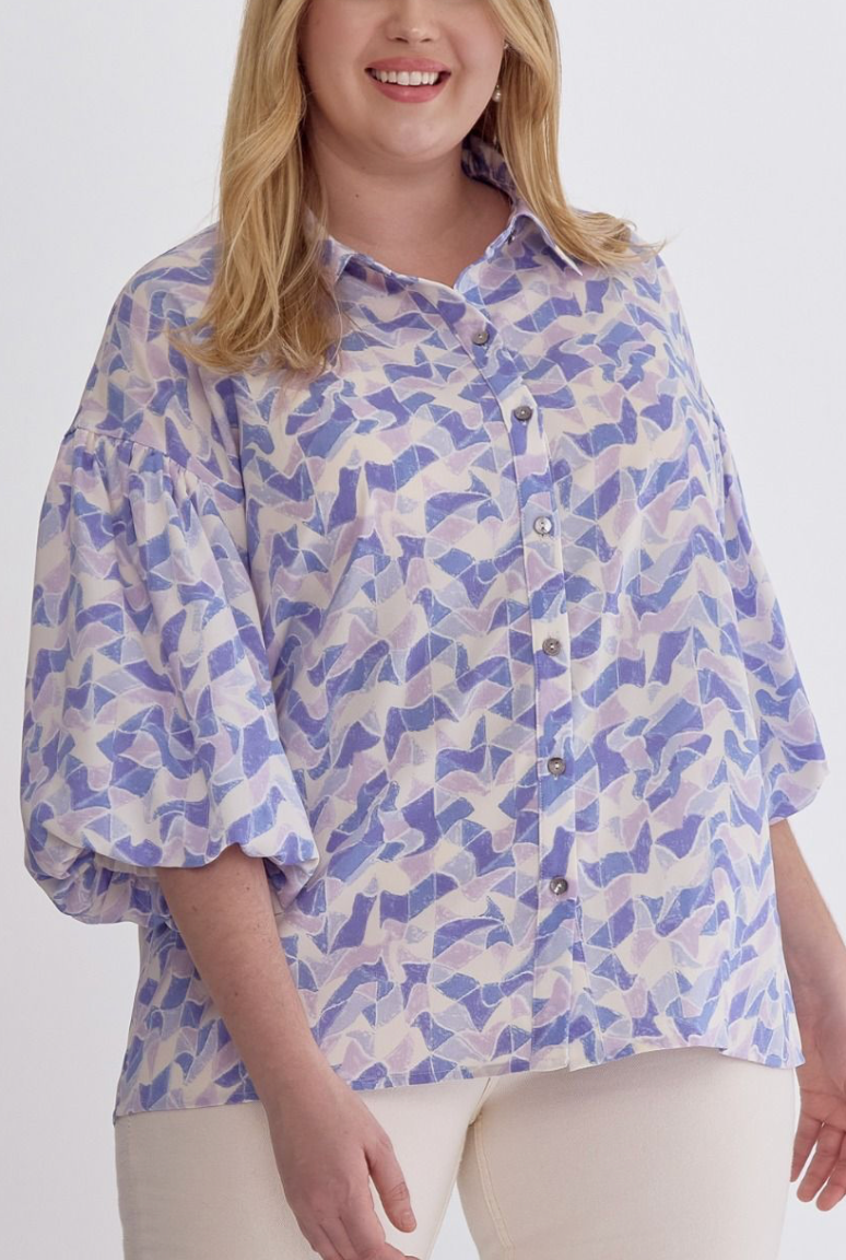 Curvy Gal Geo Print - Leavender