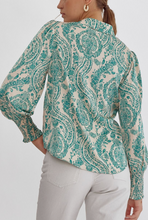 Load image into Gallery viewer, Large Paisley Blouse- Green