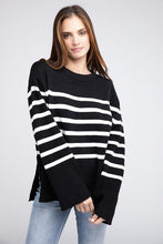 Load image into Gallery viewer, Ribbed Hem Stripe Sweater