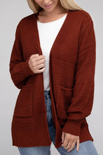 Load image into Gallery viewer, Low Gauge Waffle Open Cardigan Sweater