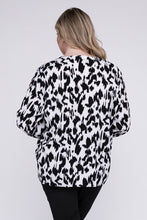 Load image into Gallery viewer, Leopard Notched Neckline Blouse