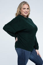 Load image into Gallery viewer, Plus Oversized Round Neck Raw Seam Melange Sweater