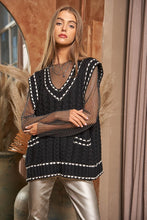 Load image into Gallery viewer, Solid V-Neck Sleeveless Pocket Detail Sweater