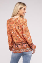 Load image into Gallery viewer, Paisley Print Tie Neck Blouse