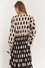 Load image into Gallery viewer, Polka Dot Ruffled Long Sleeve Pleated Maxi Dress