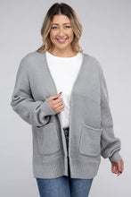 Load image into Gallery viewer, Plus Low Gauge Waffle Open Cardigan Sweater