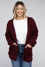 Load image into Gallery viewer, Plus Low Gauge Waffle Open Cardigan Sweater