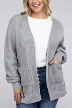 Load image into Gallery viewer, Plus Low Gauge Waffle Open Cardigan Sweater