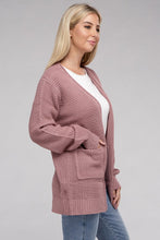 Load image into Gallery viewer, Low Gauge Waffle Open Cardigan Sweater