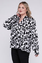 Load image into Gallery viewer, Leopard Notched Neckline Blouse