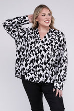 Load image into Gallery viewer, Leopard Notched Neckline Blouse