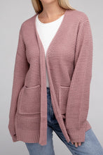 Load image into Gallery viewer, Low Gauge Waffle Open Cardigan Sweater